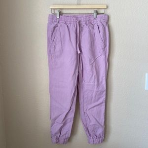J Crew Lavender Joggers Linen Size 2 EUC
